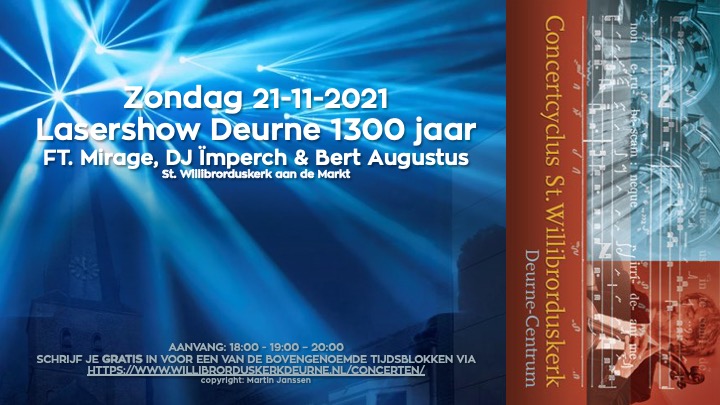Spectaculaire lasershow in het kader van Deurne 1300, aanvang 19:00 uur